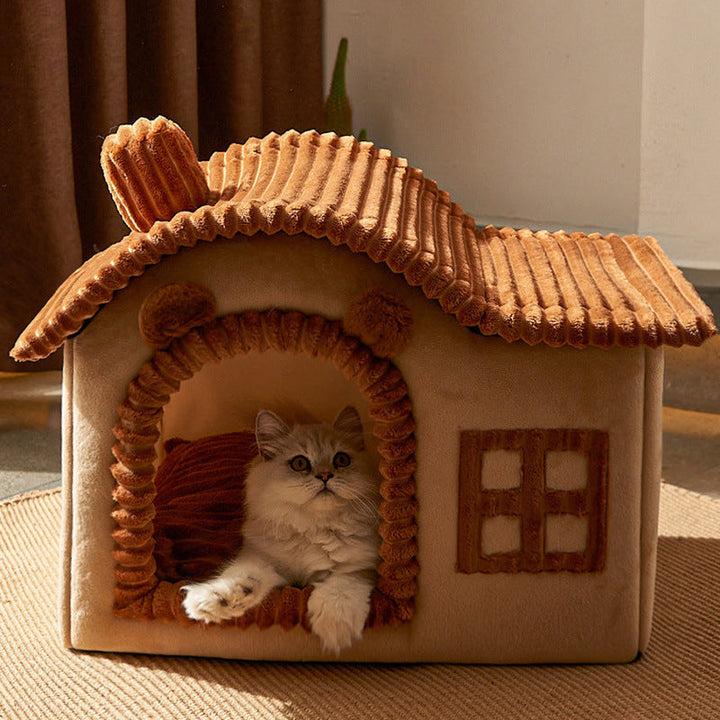 Cozy Winter Pet Villa Bed: The Ultimate Retreat for Your Furry Friend