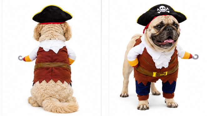 Pirate Dog Suit Pet Makeup Outfit