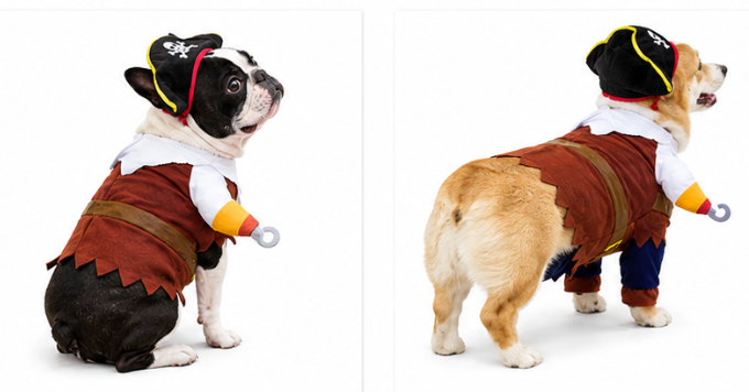 Pirate Dog Suit Pet Makeup Outfit