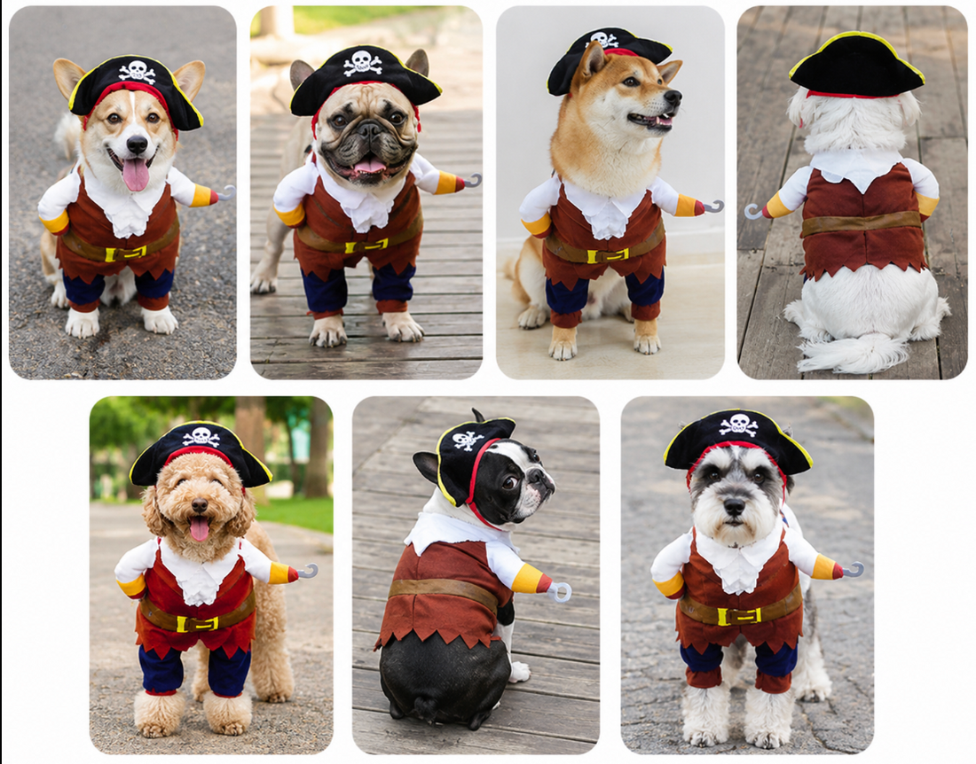 Pirate Dog Suit Pet Makeup Outfit